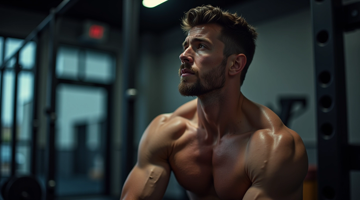 Professional athlete in focused training session, demonstrating mental resilience and concentration