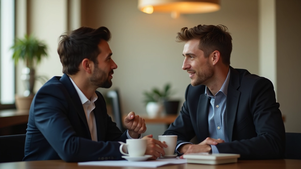 Supportive mentorship moment showing guidance and genuine connection during difficult period
